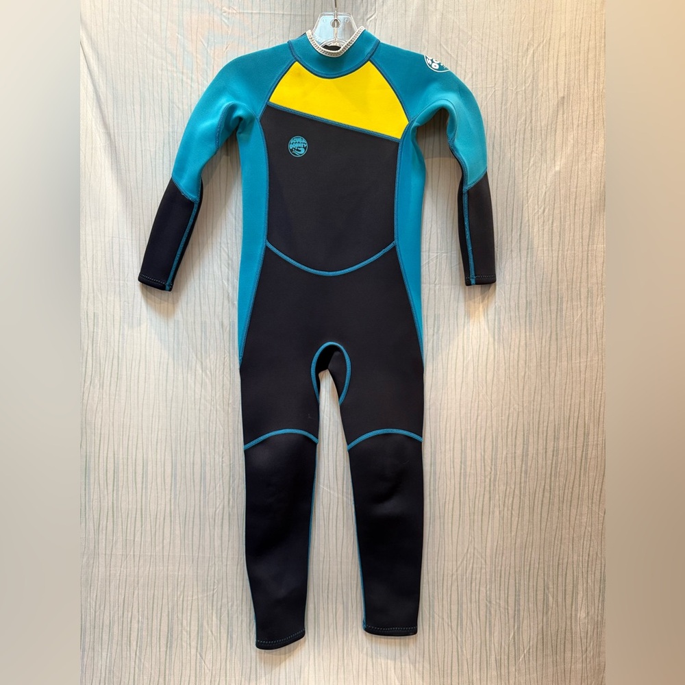 Scubadonkey Kids full wetsuit in Teal and Yellow sz 12